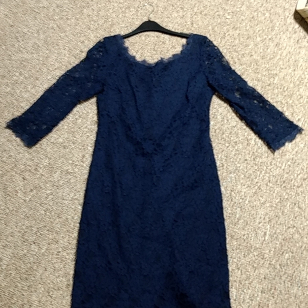 Designer navy lace dress